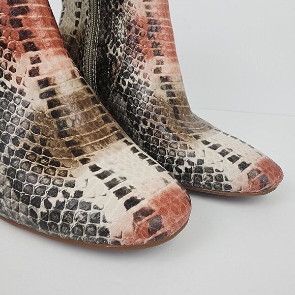 Korks Snake Print Leather Boots 6 - Picture 9 of 10